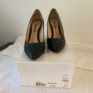 Black  3 1/2” heels size 6.5 with box